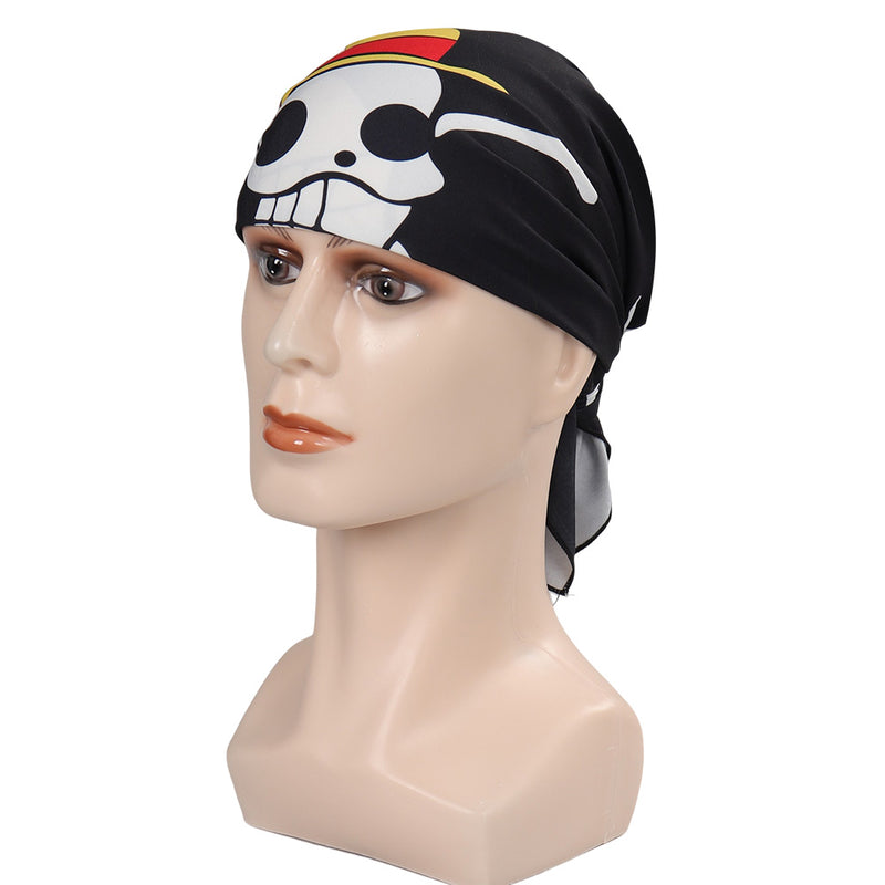 straw hat skull Luffy banner Cosplay Hat Headband Halloween Carnival Costume Accessories scarf One Piece