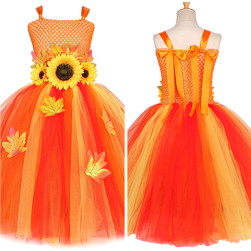 Sunflower Princess TUTU Skirt Cosplay Costume Outfits Halloween Carnival Suit