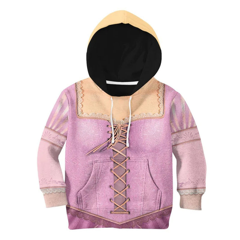 Tangled Rapunzel  Cosplay Hoodie 3D Printed Hooded Sweatshirt Kids Children Casual Streetwear Pullover