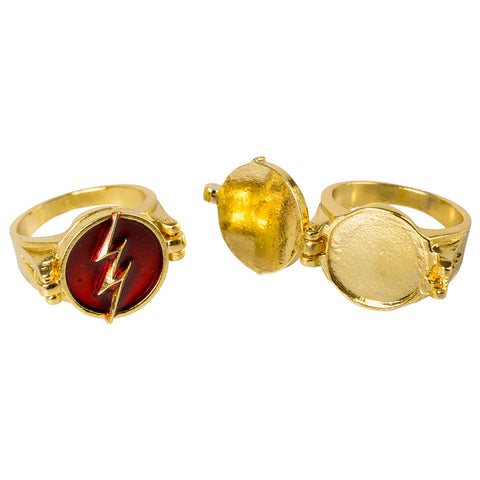 The Flash Barry Allen Justice League Flash Cosplay Prop Lightning Bolt Logo Ring