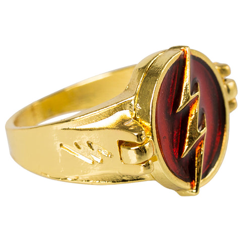 The Flash Barry Allen Justice League Flash Cosplay Prop Lightning Bolt Logo Ring