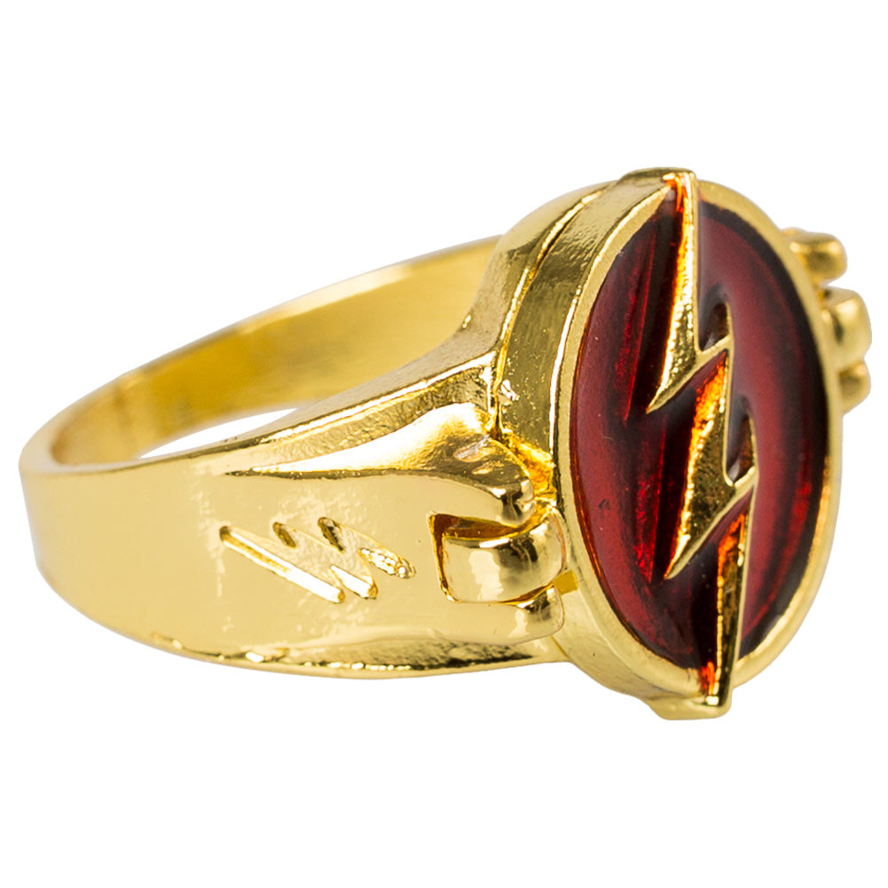 The Flash:Lightning Logo Red Gold Ring Bolt Openable Mixed Zinc Alloy ...