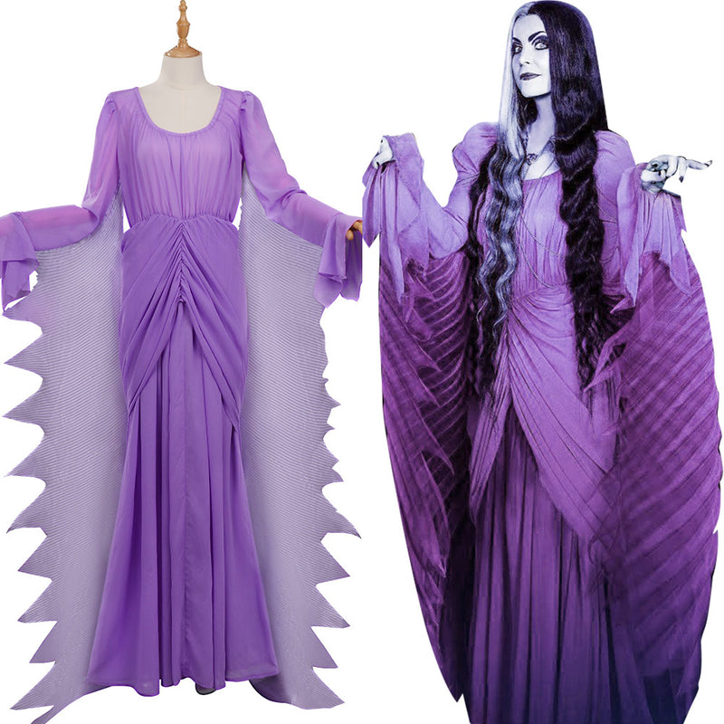 The Munsters Lily Munster Cosplay Costume Outfits Halloween Carnival Suit