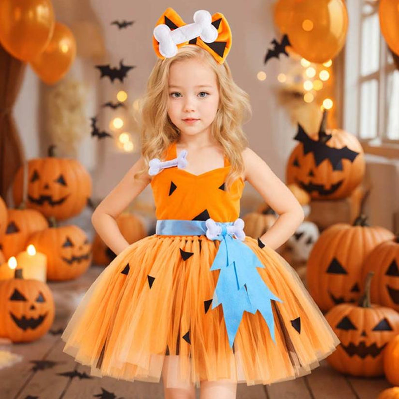 The Stone Age primitive humans Cosplay Costume Kids Tutu Dress Outfits Halloween Carnival Suit