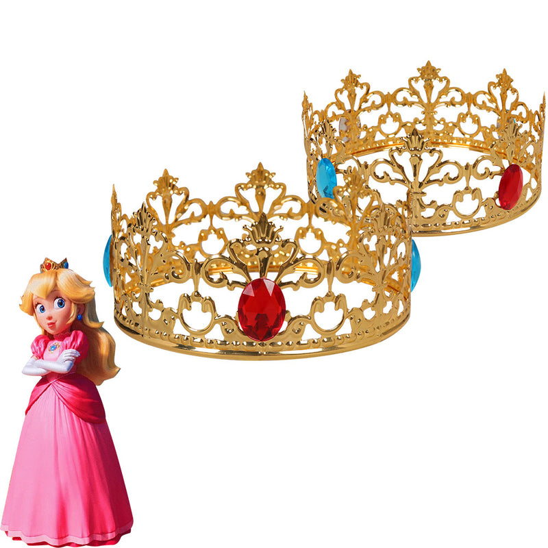 The Super Mario Bros. Movie peach Cosplay Crown Headband Costume Accessories Halloween Carnival Party Disguise Suit