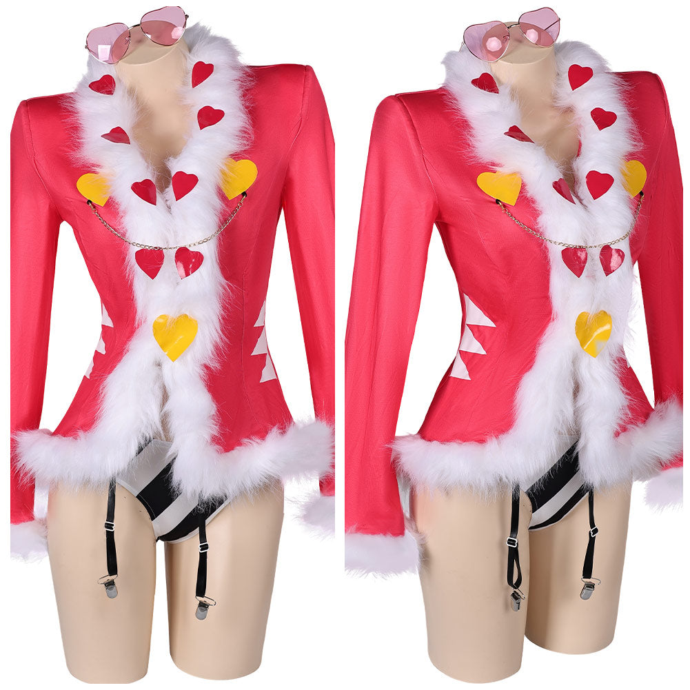 Hazbin Hotel Valentino Red Coat Outfit Party Carnival Halloween Cosplay Costume
