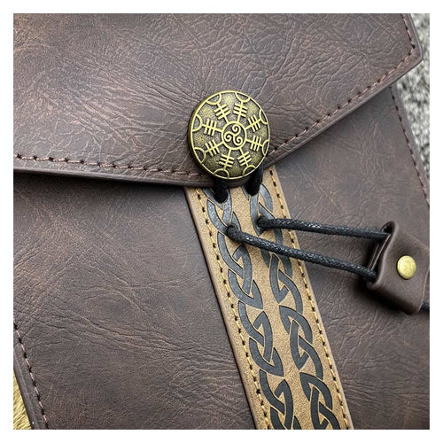 Viking retro medieval buckle square bag Costume Accessories Outfits Halloween Carnival Prop