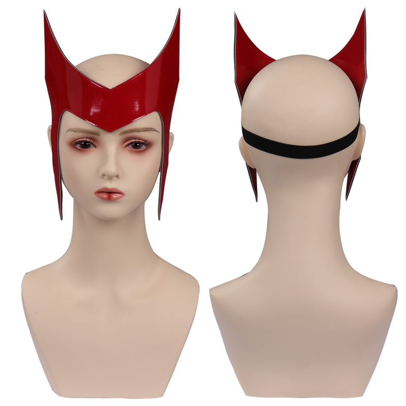 Wanda Vision Scarlet Witch Mask Cosplay PU Masks Helmet Masquerade Halloween Party Costume Props