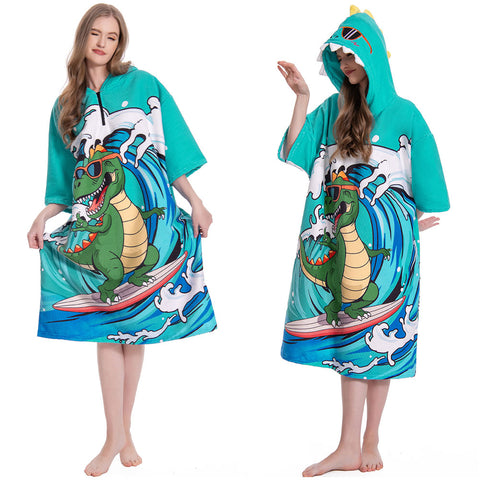 Wave dinosaur print - Adult Beach Towel Series - OLAOLA Original Design