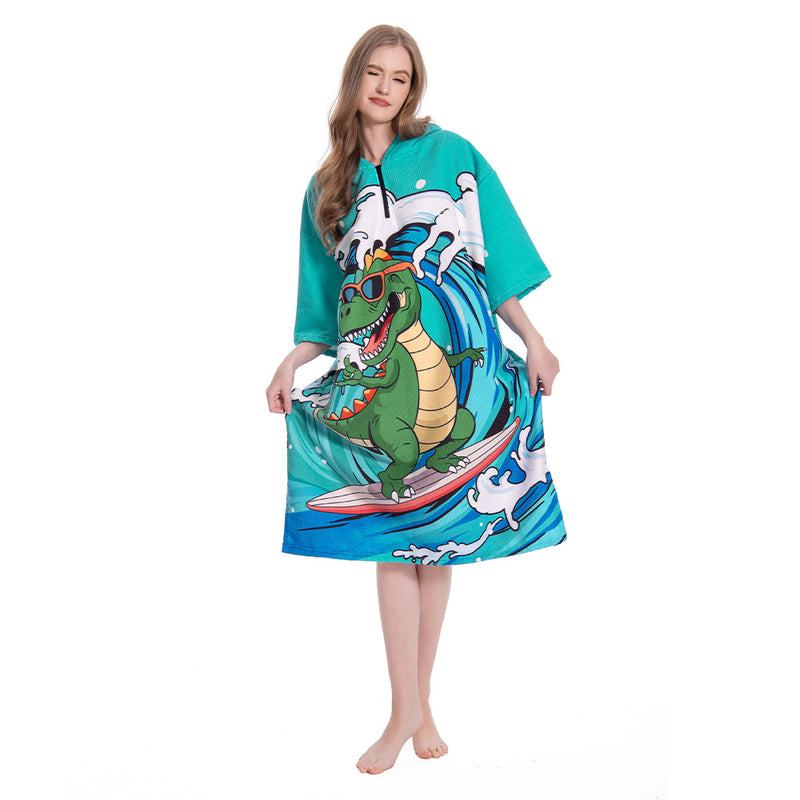 Wave dinosaur print - Adult Beach Towel Series - OLAOLA Original Design