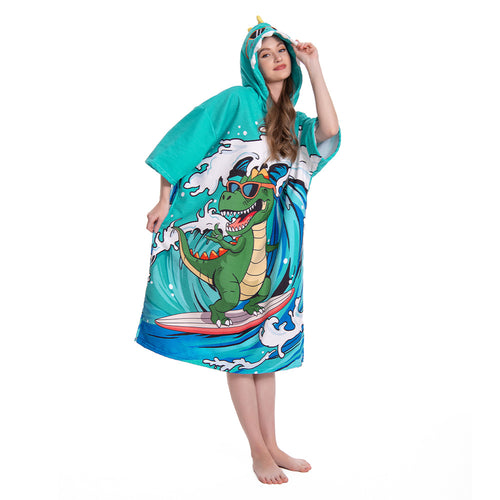 Wave dinosaur print - Adult Beach Towel Series - OLAOLA Original Design