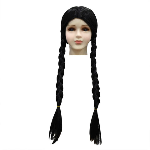 Wednesday Addams Cosplay Costume Dress Bag Wig Halloween Party Role Play Suit