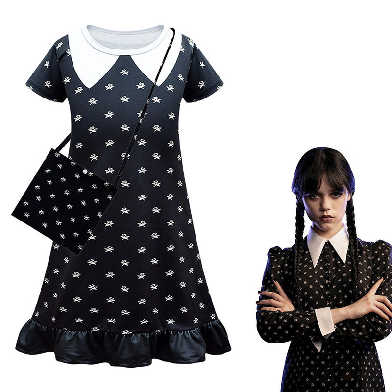 Wednesday Addams Cosplay Costume Dress Outfits Halloween Carnival Suit