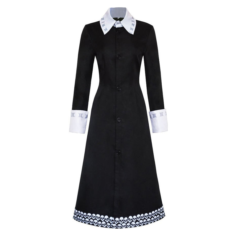 Wednesday Addams Cosplay Costume Kids Girls Dress Halloween Carnival Party Suit