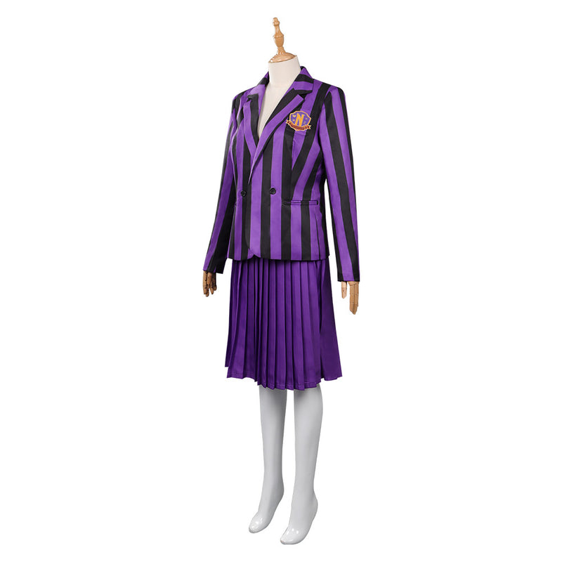 Wednesday Addams Wednesday Cosplay Costume Purple School Uniform Skirt Outfits Halloween Carnival Party Suit