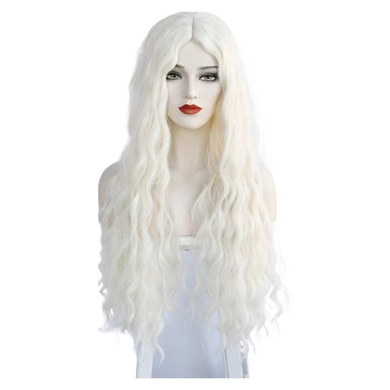 White Cosplay Wig Heat Resistant Synthetic Hair Carnival Halloween Party Props