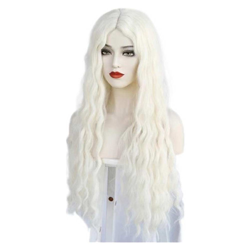 White Cosplay Wig Heat Resistant Synthetic Hair Carnival Halloween Party Props