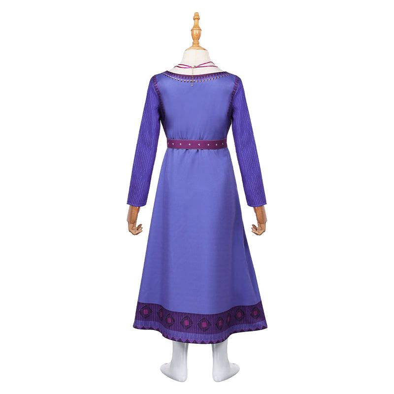 SeeCosplay Wish Movie Asha Kids Children Purple Dress Party for Carnival Halloween Cosplay Costume