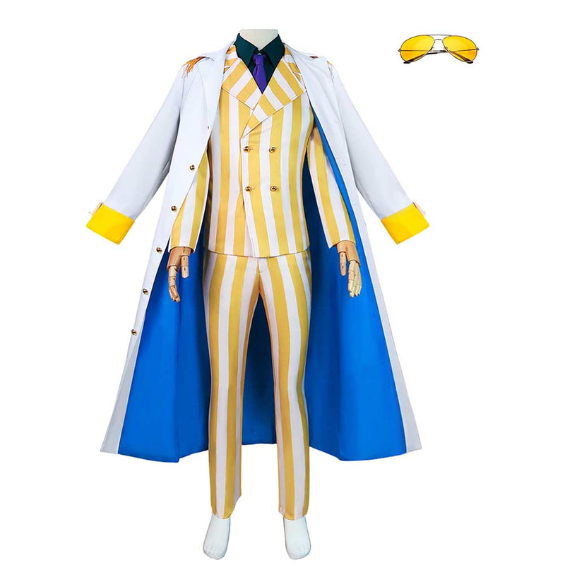 Wolyzz Kizaru Cosplay Anime Outfit Kizaru Suit Set Admiral Halloween Costume S