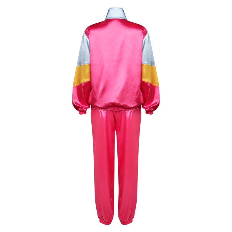 Women 80s Costume 80s 90s Legging Cosplay Costume Women Sportwear Jacket Pants  Headband Outfits Halloween Carnival Suit 2 Piece Windbreaker Outfits