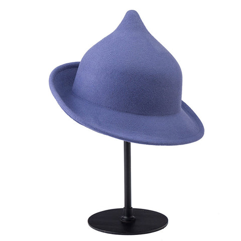 Women Girls Halloween Peaked Cap Purple Satin Witch Hat Party Costume Accessory