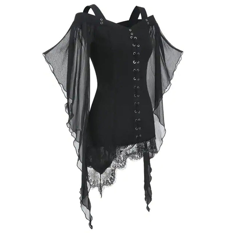 SeeCosplay Women Renaissance Medieval Victorian Lace Pirate Gothic Retro Shirt Top Costume