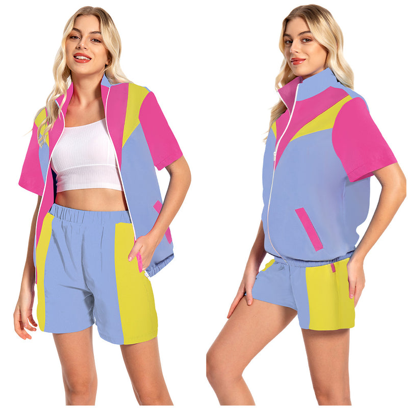 Women's 2 Piece Outfits 80s 90s Track Suits Set women jogging suits 2 piece set Cosplay Costume Outfits Halloween Carnival Suit