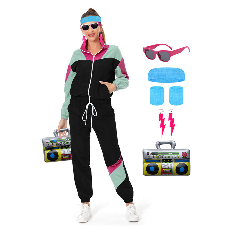 women tracksuit 80s Cosplay Costume Outfits Halloween Carnival Suit