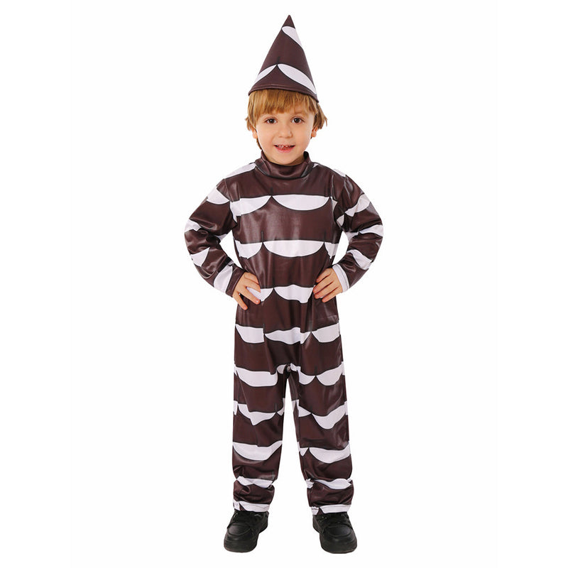 SeeCosplay Wonka Kids Children Chocolate Magic Cosplay Costume Cute Brown Jumpsuit Outfits Halloween Carnival Suit
