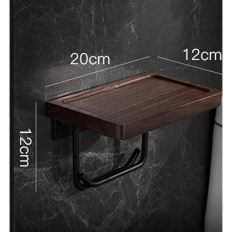 Wooden paper roll paper rack and toilet paper bracket single wall hanging natural wood hole is not necessary for simple installation