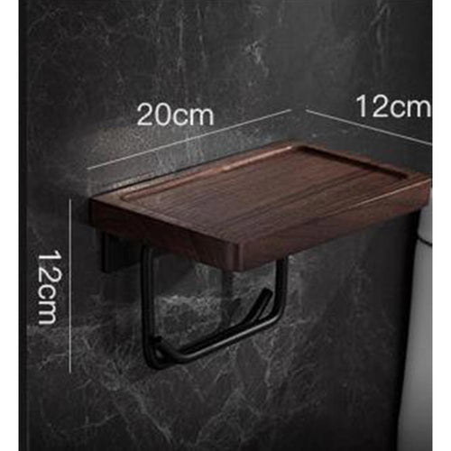 Wooden paper roll paper rack and toilet paper bracket single wall hanging natural wood hole is not necessary for simple installation