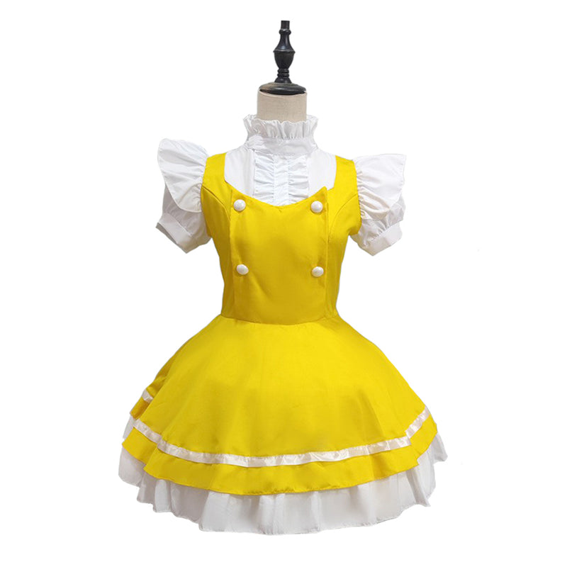 Yellow Maid Cosplay Costume Halloween Carnival Party Disguise Suit