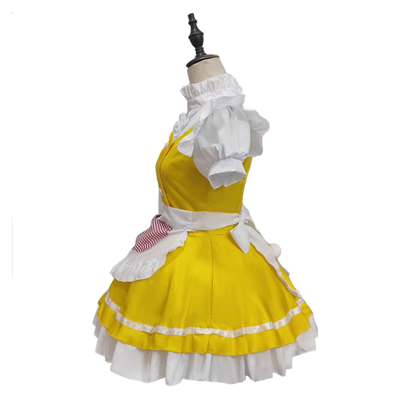 Yellow Maid Cosplay Costume Halloween Carnival Party Disguise Suit