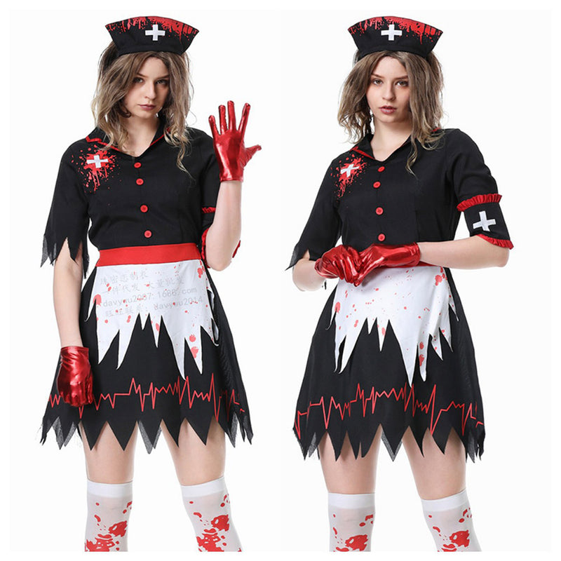 Zombie nurse Cosplay Costume Outfits Halloween Carnival Party Suit