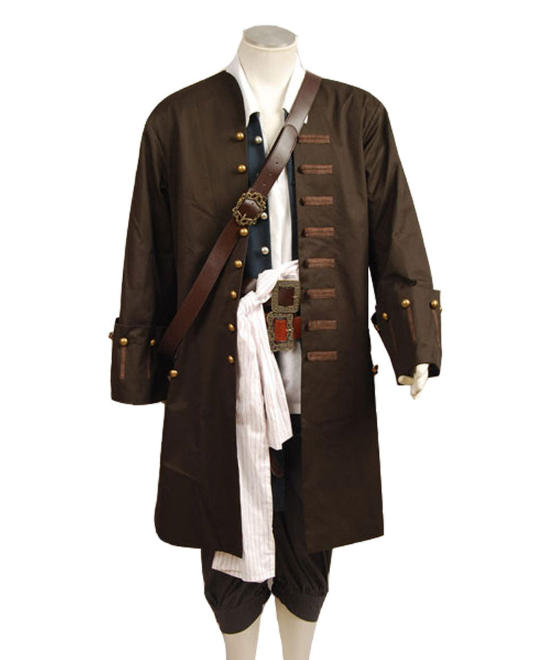 Pirates Costume:Pirates Of The Caribbean Jack Sparrow Costume Set Cosplay Costume