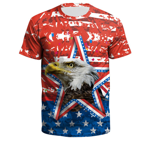 American Independence Day Flag Printing Street Trend Men and Women Loose Couple T-shirt