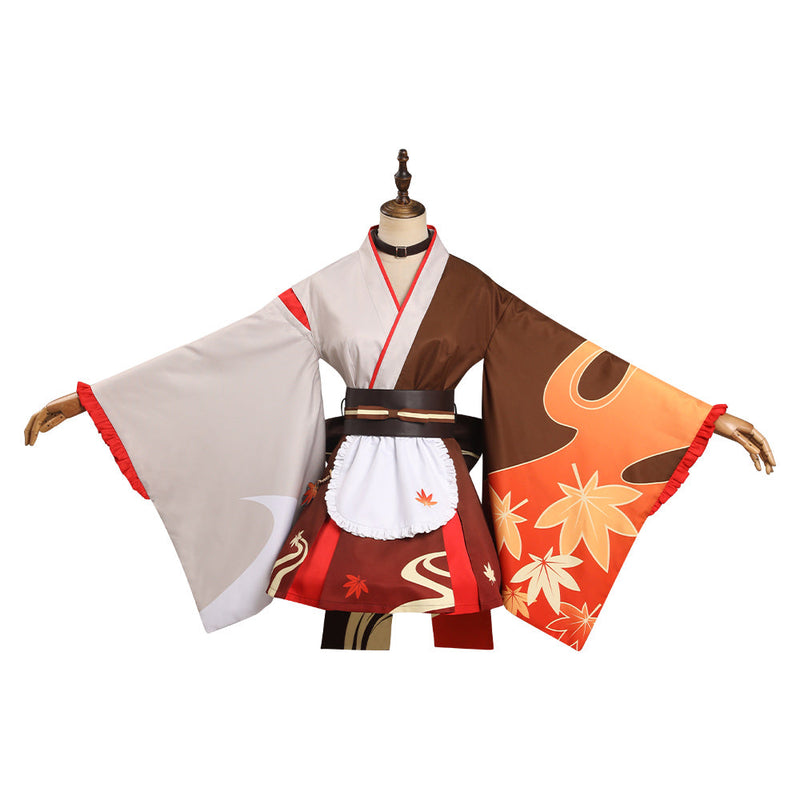 SeeCosplay Genshin Impact Kaedehara Kazuha Original Design Cosplay Costume Kimono Maid Costume Outfits for Halloween Carnival Suit Female