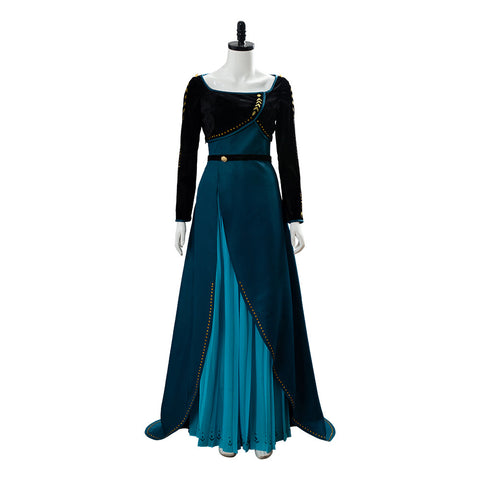 SeeCosplay Frozen 2 Queen Anna Coronation Gown Dark Green Dress Cosplay Costume Female