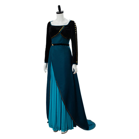 SeeCosplay Frozen 2 Queen Anna Coronation Gown Dark Green Dress Cosplay Costume Female