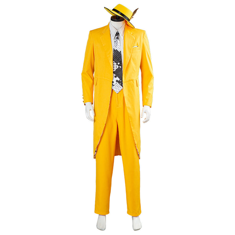 SeeCosplay Die Maske Jim Carrey Gelber Anzug Männer Uniform Outfit Halloween Karneval Kostüm Cosplay Kostüm