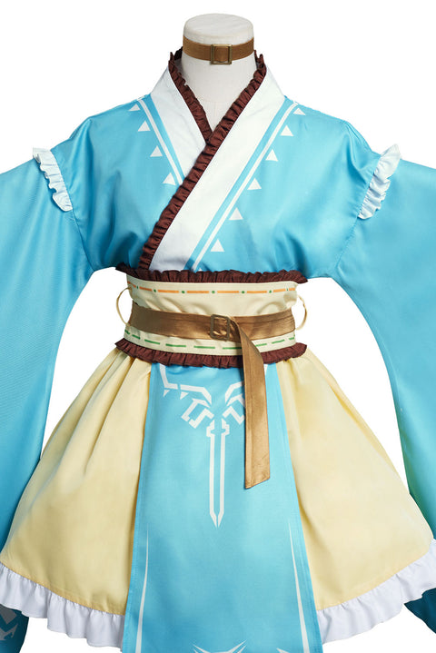 SeeCosplay The Legend of Zelda: Breath of the Wild Link Original Design Lolita kimono Costume- Cossky®