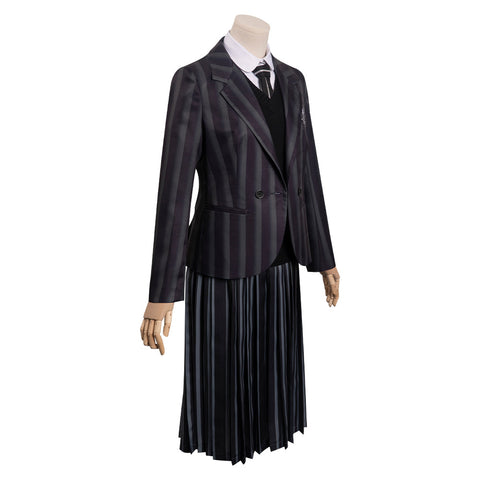 SeeCosplay Wednesday (2022) Wednesday Cosplay Costume Nevermore Academy Uniform Dress Shirt Coat Outfit Halloween Carnival Suit Female
