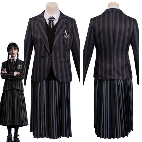 SeeCosplay Wednesday (2022) Wednesday Cosplay Costume Nevermore Academy Uniform Dress Shirt Coat Outfit Halloween Carnival Suit Female