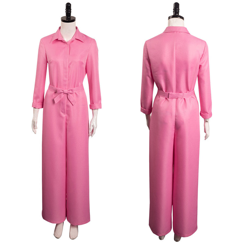 SeeCosplay 2023 BarB Pink Style Movie Margot Robbie Pink Jumpsuit Outfits Halloween Carnival Suit Cosplay Costume BarBStyle