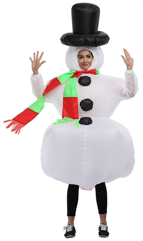 Inflatable Christmas Snowman Blow Up Costume Adult Size Cosplay Costume