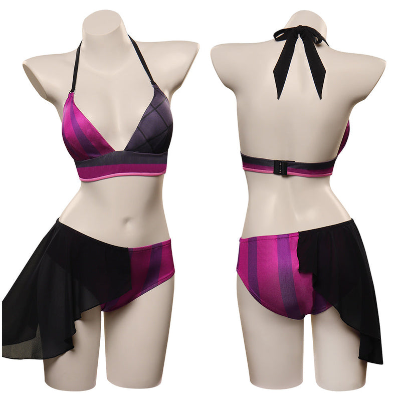 SeeCosplay LoL Jinx Original Design Swimsuit Cosplay Costume TwoPiece Swimwear Outfits 