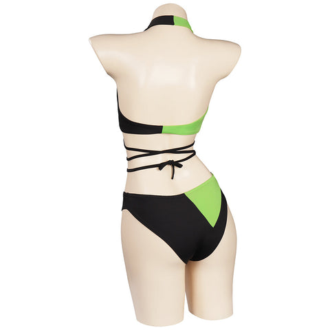 SeeCosplay Kim Possible Shego Swimsuit Cosplay Costume TwoPiece Swimwear Outfits