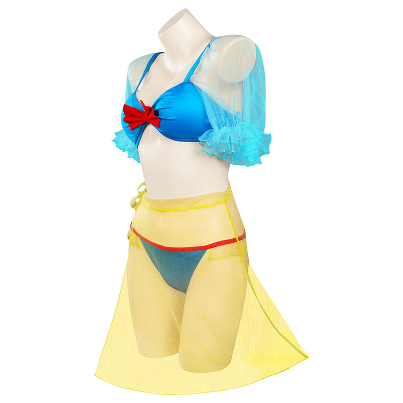SeeCosplay Snow White Swimsuit Cosplay Costume ThreePiece Swimwear Outfits Halloween Carnival Suit