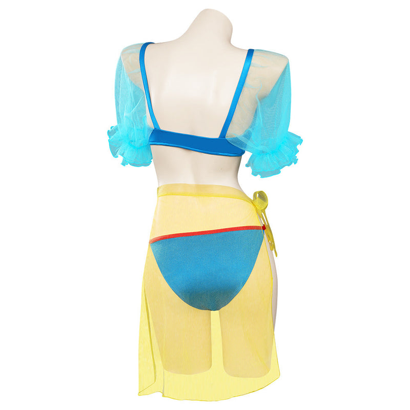 SeeCosplay Snow White Swimsuit Cosplay Costume ThreePiece Swimwear Outfits Halloween Carnival Suit