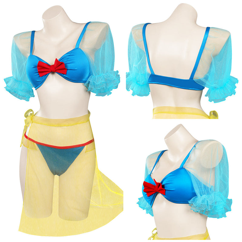 SeeCosplay Snow White Swimsuit Cosplay Costume ThreePiece Swimwear Outfits Halloween Carnival Suit